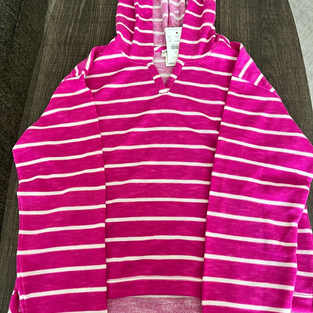 Crewcuts Pink and White Striped Hoodie, NWT, Size 6-7/Small - Picture 4 of 12